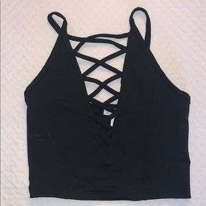 Black tank criss cross front